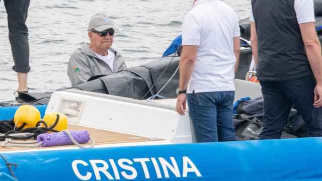 Juan Carlos en El Bribón, a 27 de julio de 2023, en Sanxenxo.