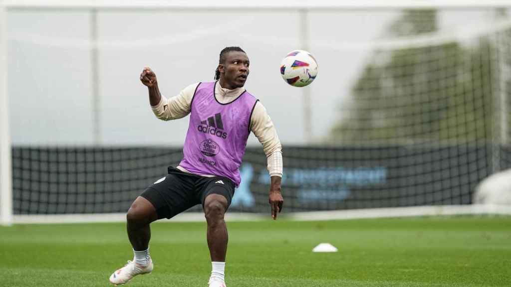 Aidoo durante un entrenamiento en la Cidade Deportiva Afouteza