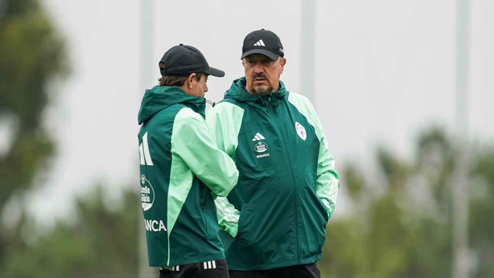 Rafa Benítez durante un entrenamiento en la Cidade Deportiva Afouteza