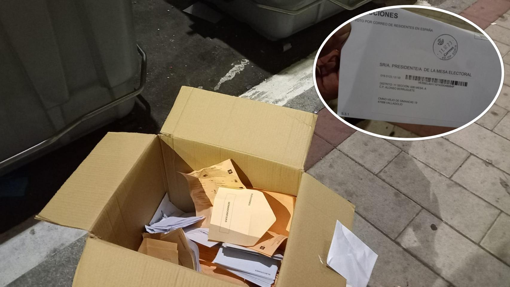 La documentación electoral encontrada en una calle de Valladolid