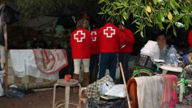 Un grupo de voluntarios de la Cruz Roja.