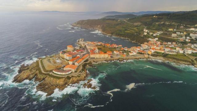 Vista aérea de Caión en una foto de archivo