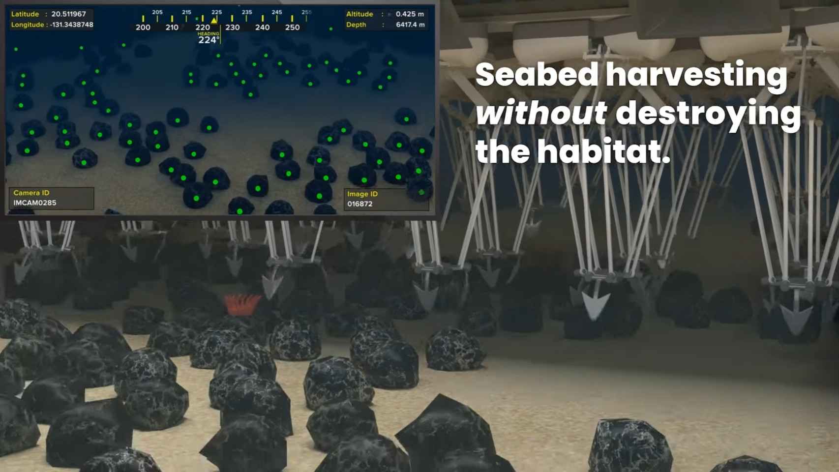 Simulación de recogida de nódulos metálicos del lecho marino