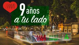 Mensaje de Metro de Málaga celebrando el noveno aniversario del suburbano de la capital de la Costa del Sol.