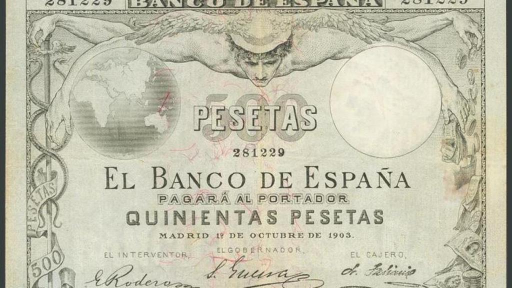 Billete de 500 pesetas de 1903.