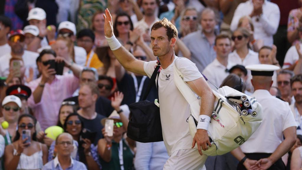 Andy Murray, durante un partido en Wimbledon.