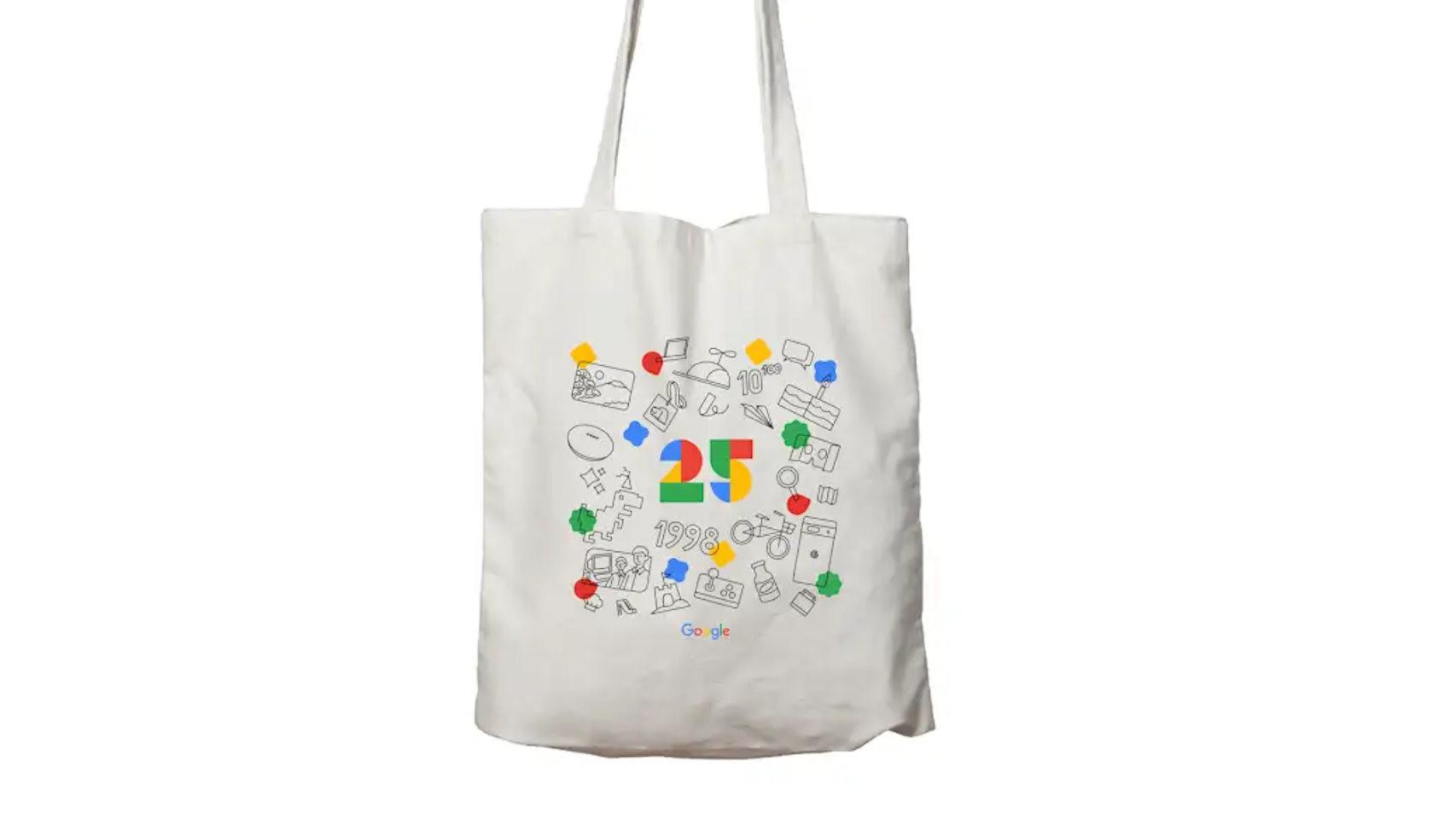 La bolsa con el diseño que celebra el 25º aniversario de Google