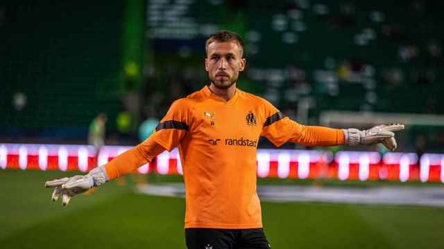 Rubén Blanco en un partido entre el Sporting CP y el Olympique de Marseille.