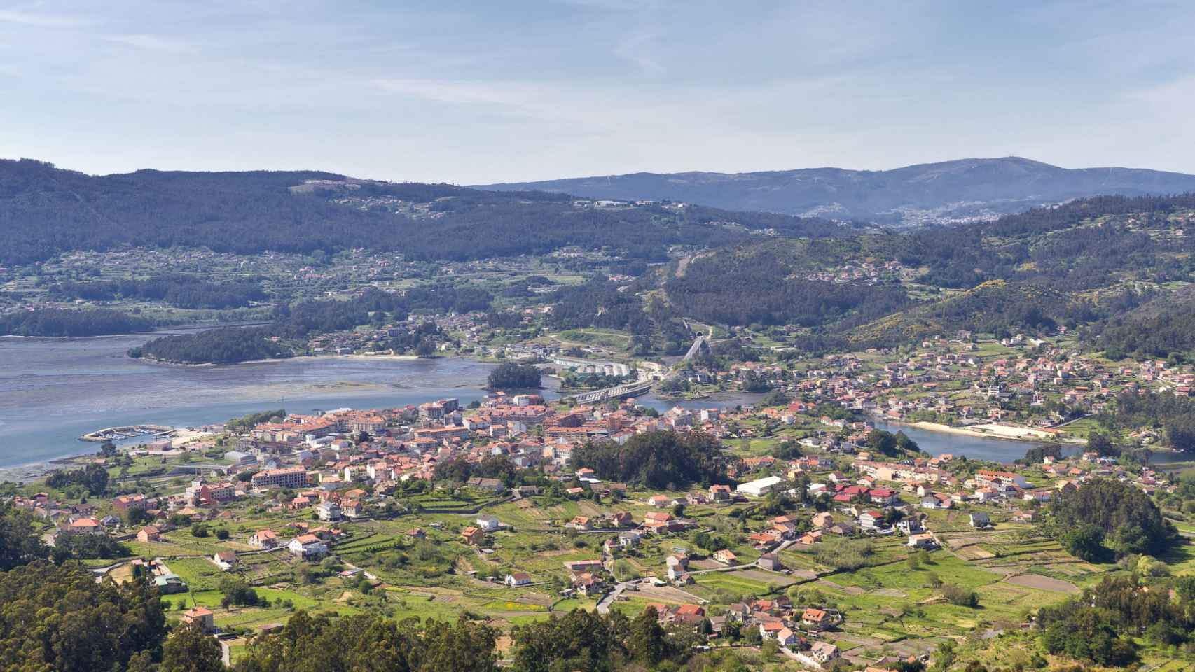 Vista aérea de la provincia de Pontevedra.
