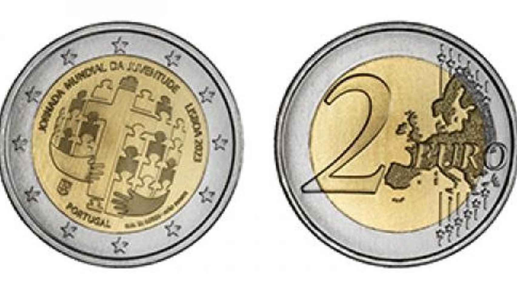 La nueva moneda de dos euros de Portugal que conmemora la JMJ.