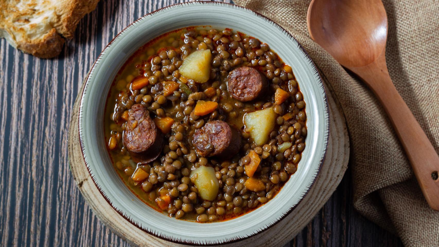 Un plato de lentejas.