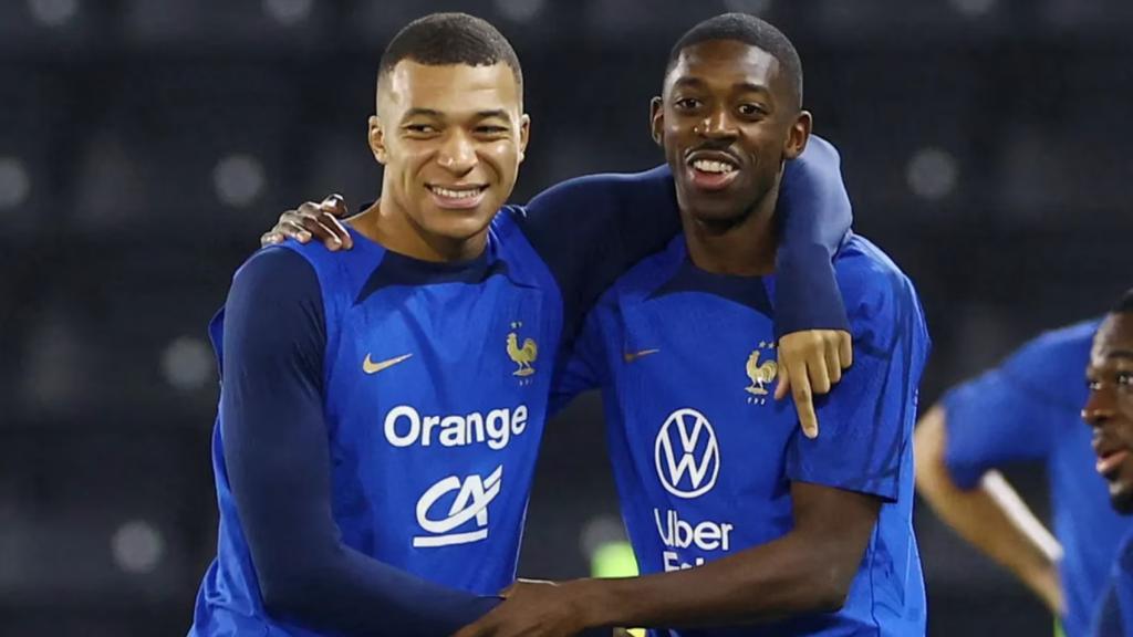 Mbappé y Dembélé, con la selección de Francia