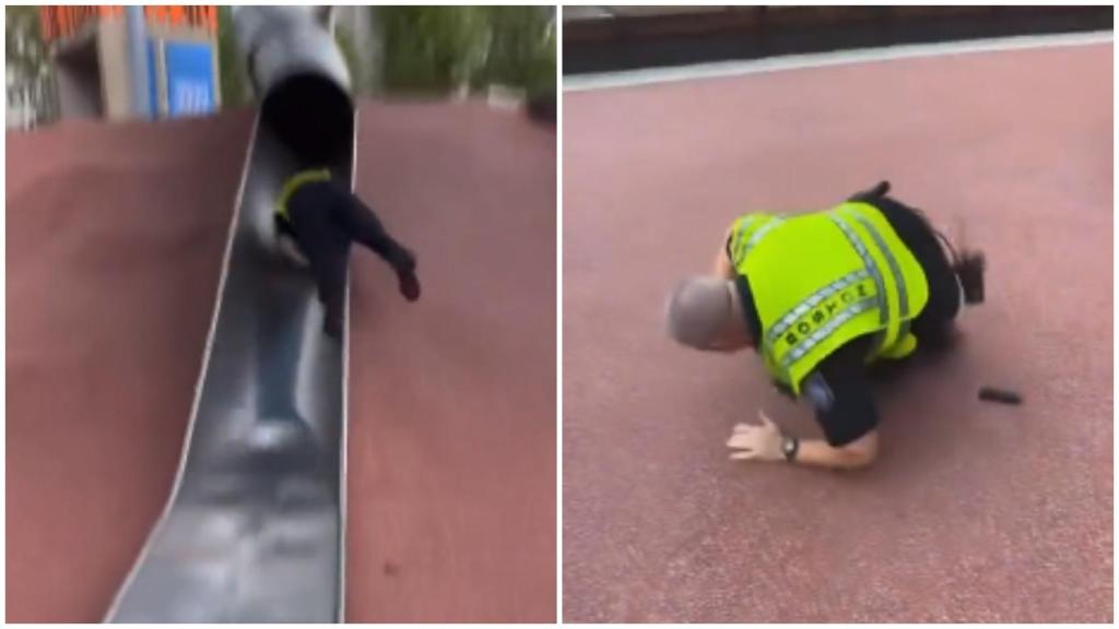 Captura de un vídeo del tobogán gigante de Boston.