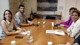 Imagen de una reunión entre representantes de Contigo Navarra y PSN