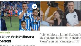 Los medios argentinos se hacen eco de la visita de Scaloni a A Coruña.