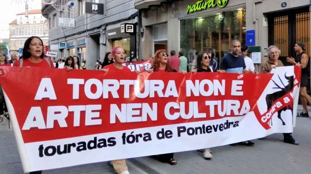 Imagen de archivo de una manifestación en contra de las touradas en Pontevedra.