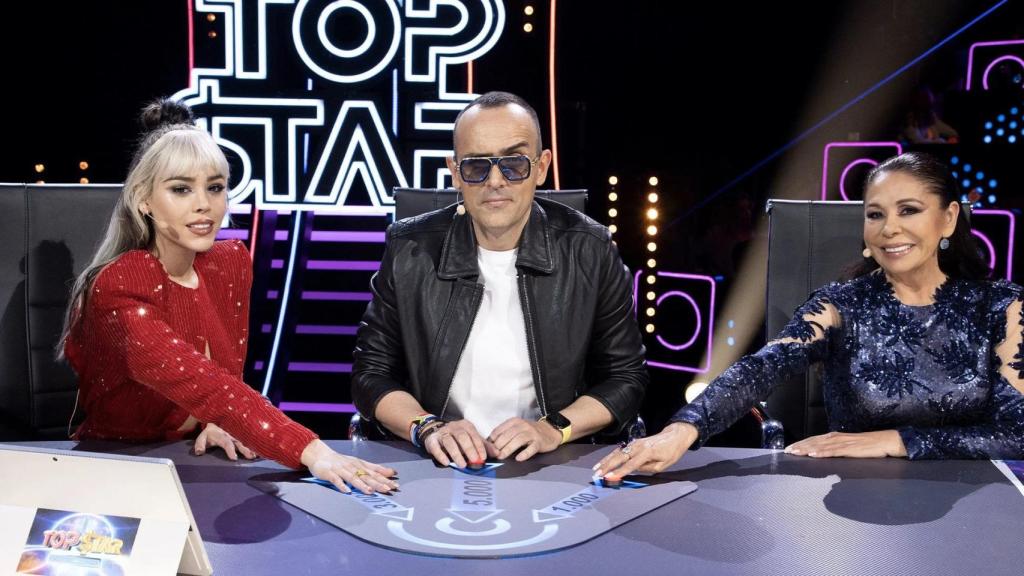 Danna Paola, Risto Mejide e Isabel Pantoja en 'Top Star'.