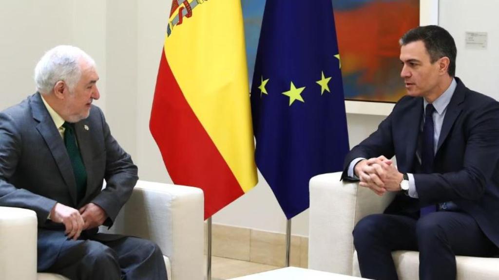 El presidente del Gobierno, Pedro Sánchez, y el presidente del TC, Cándido Conde-Pumpido, en una reunión el pasado 23 de enero./