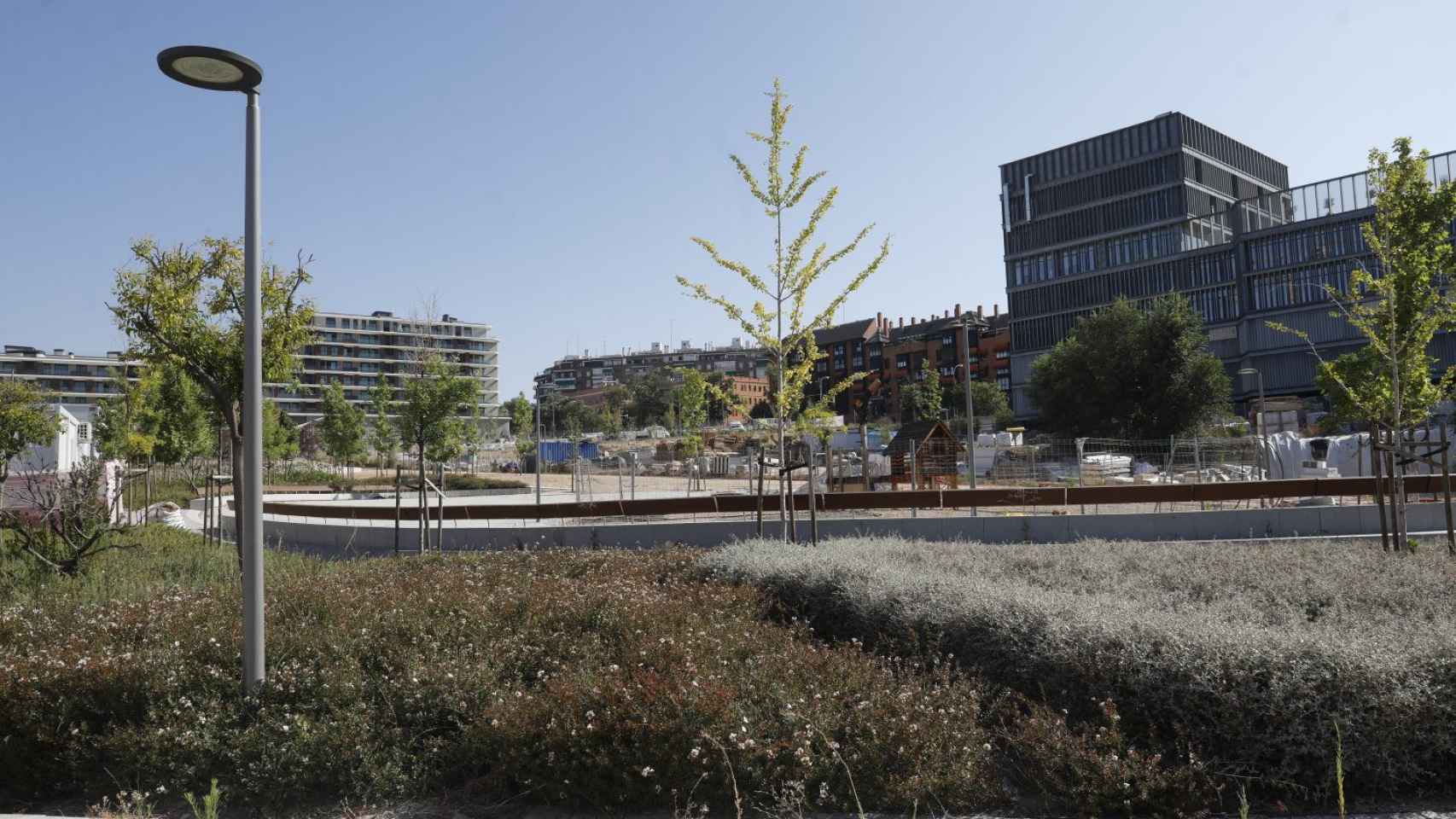 El espacio verde del nuevo desarrollo urbanístico de Madrid.