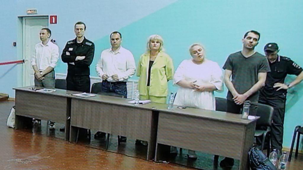 Alexei Navalny durante el juicio