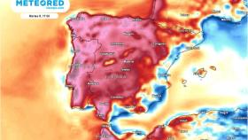 Mapa de temperaturas previsto por Meteored para el próximo martes.