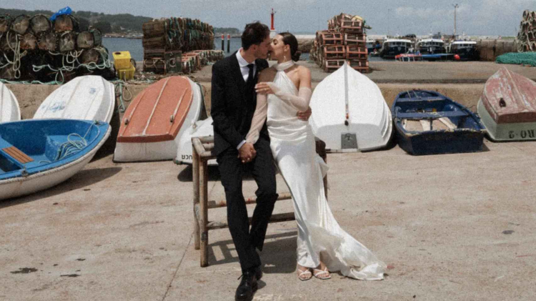 Edu Largo y Carla Estévez en su boda gallega.