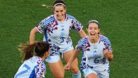 Aitana Bonmatí celebra uno de sus goles ante Suiza