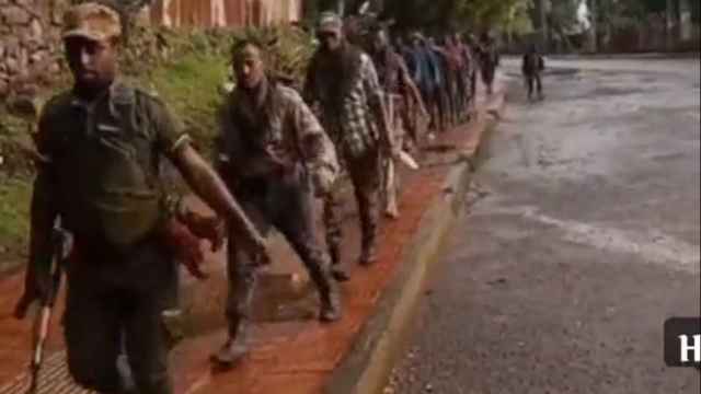 Varios milicianos de Fano, este lunes en la región noroccidental de Amhara.