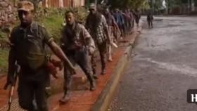 Varios milicianos de Fano, este lunes en la región noroccidental de Amhara.