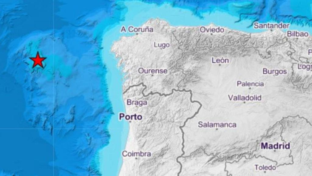 Registrado un terremoto de magnitud 3,4 esta noche en el Atlántico frente a la costa gallega