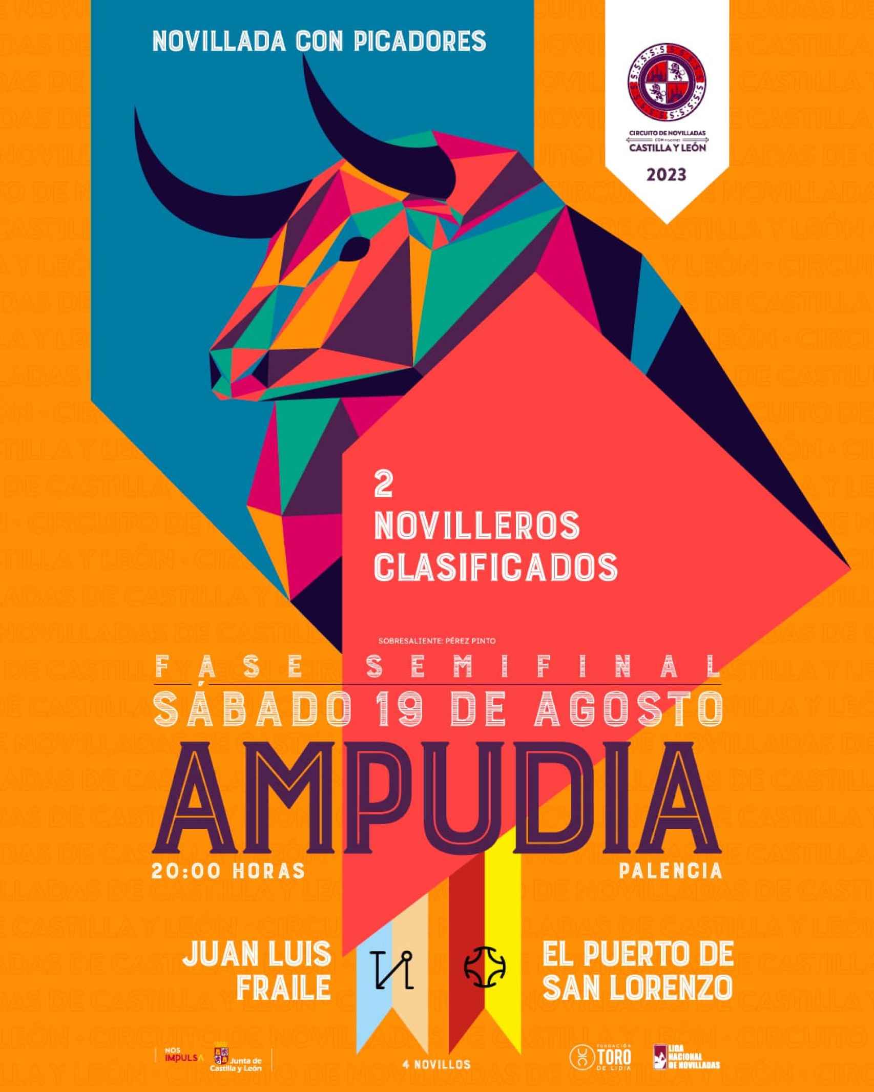 Cartel de las semifinales del Circuito de Novilladas de Castilla y León en Ampudia