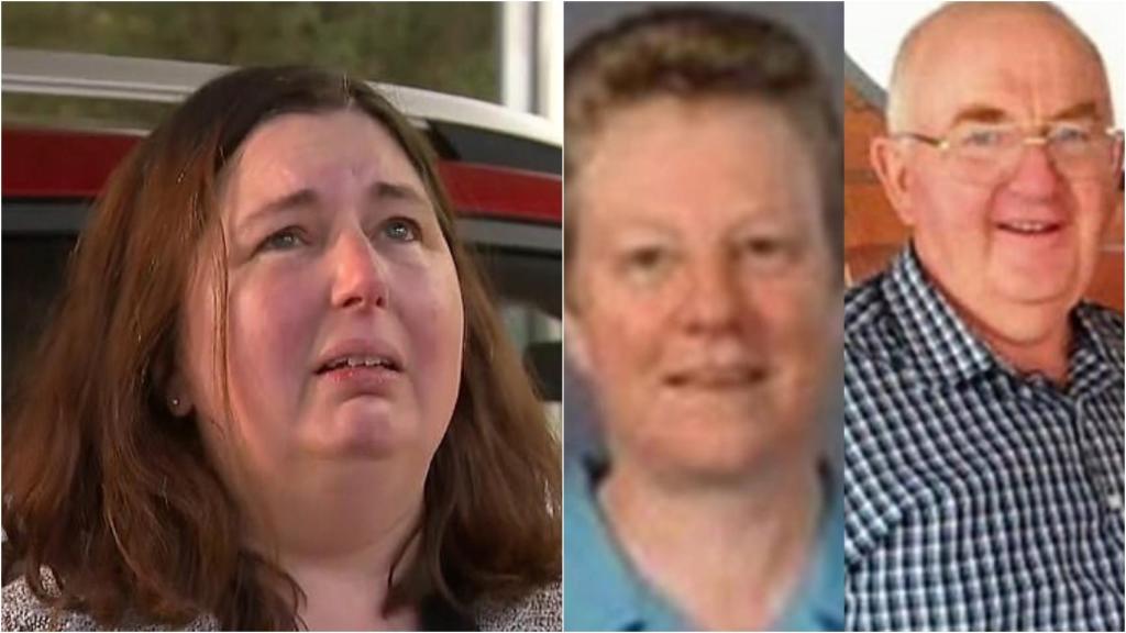 Erin Patterson hablando ante los medios de comunicación.