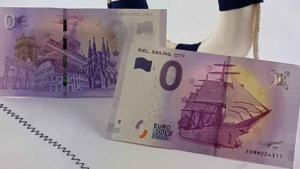 Imagen de un billete de cero euros.
