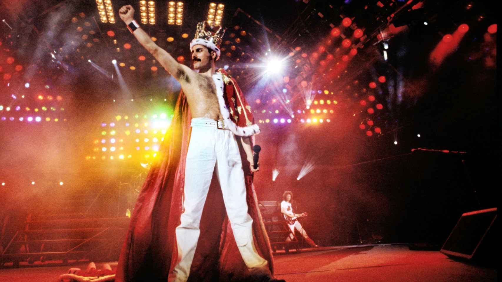 Freddie Mercury, durante un concierto de Queen en Wembley en 1986. Foto: Denis O’Regan