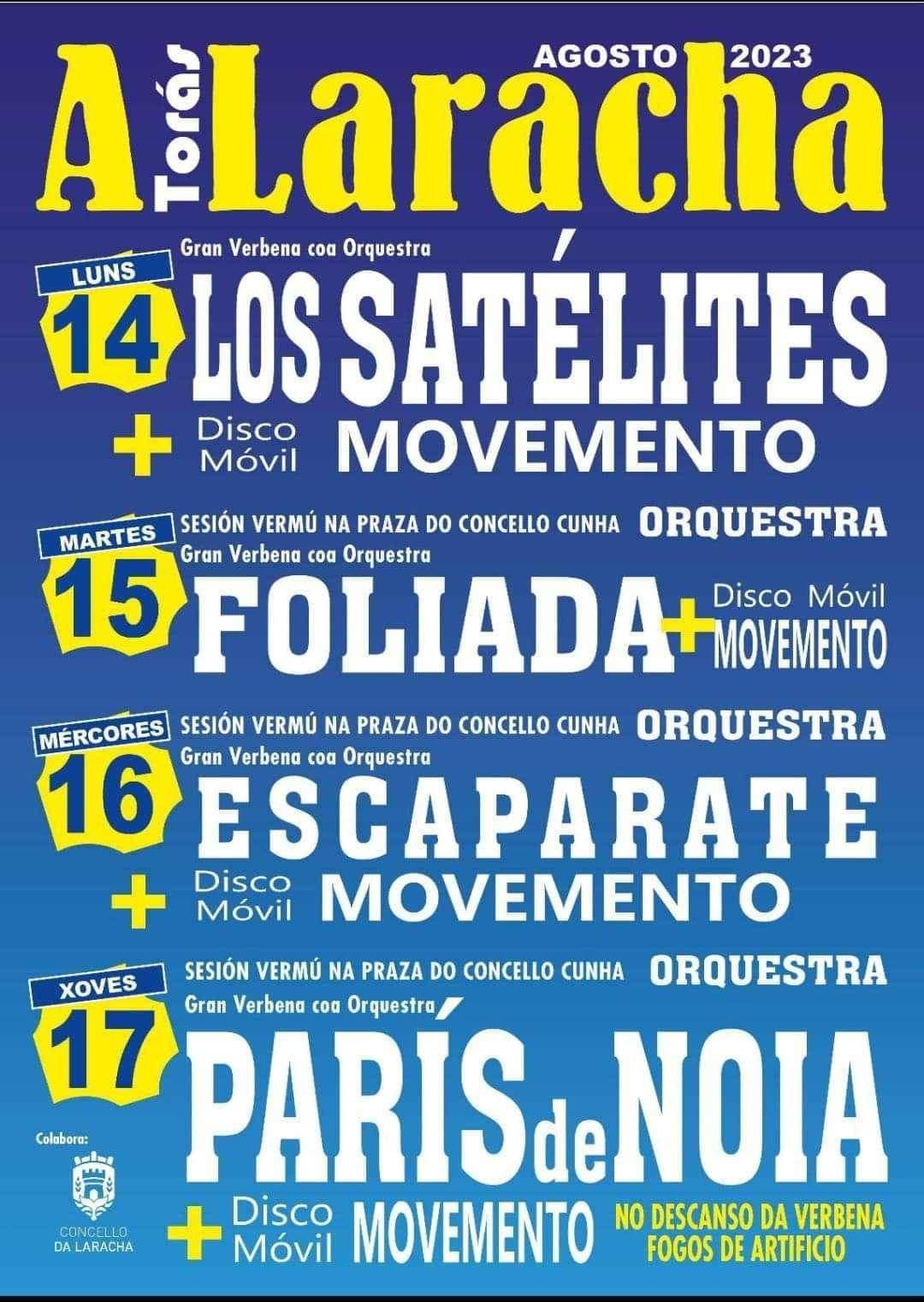 Cartel de las fiestas de Torás, en A Laracha.