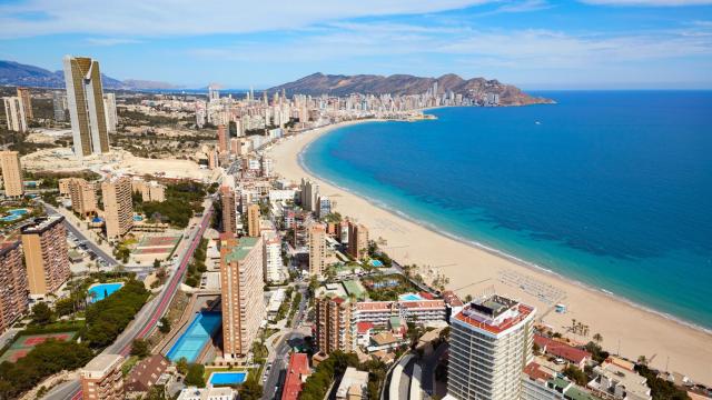 Vistas aéreas de la ciudad de Benidorm.