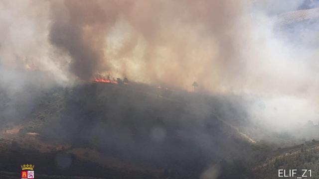 Fuego declarado en Argozelo