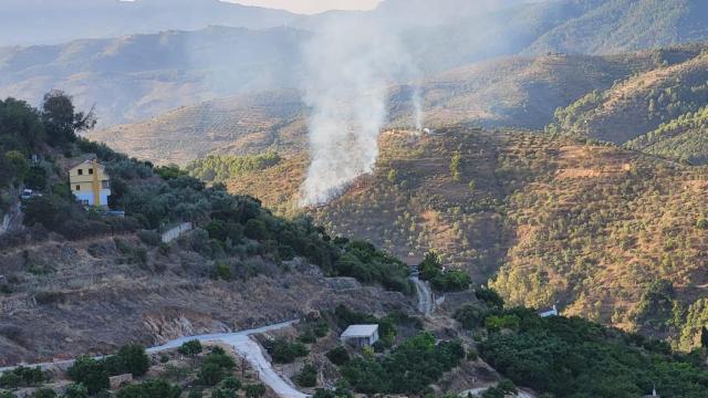 Una imagen aérea del incendio.