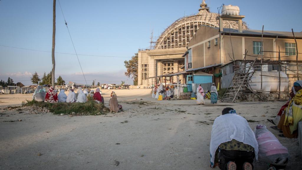 Iglesia a medio construir de Sela Dingay, a unos 200 kilómetros al noreste de Addis Abeba, Etiopía.