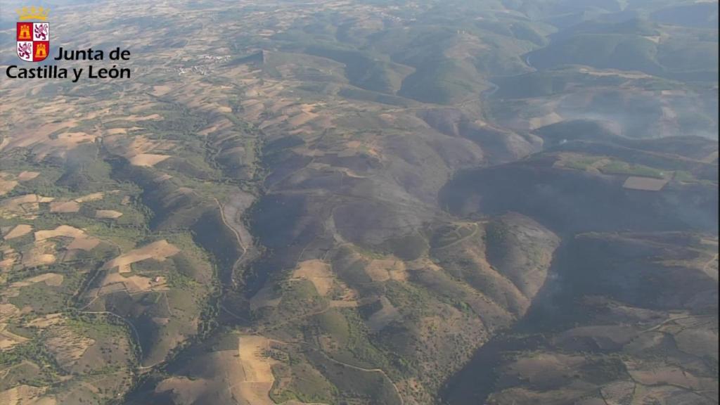 Zona del incendio ya controlada