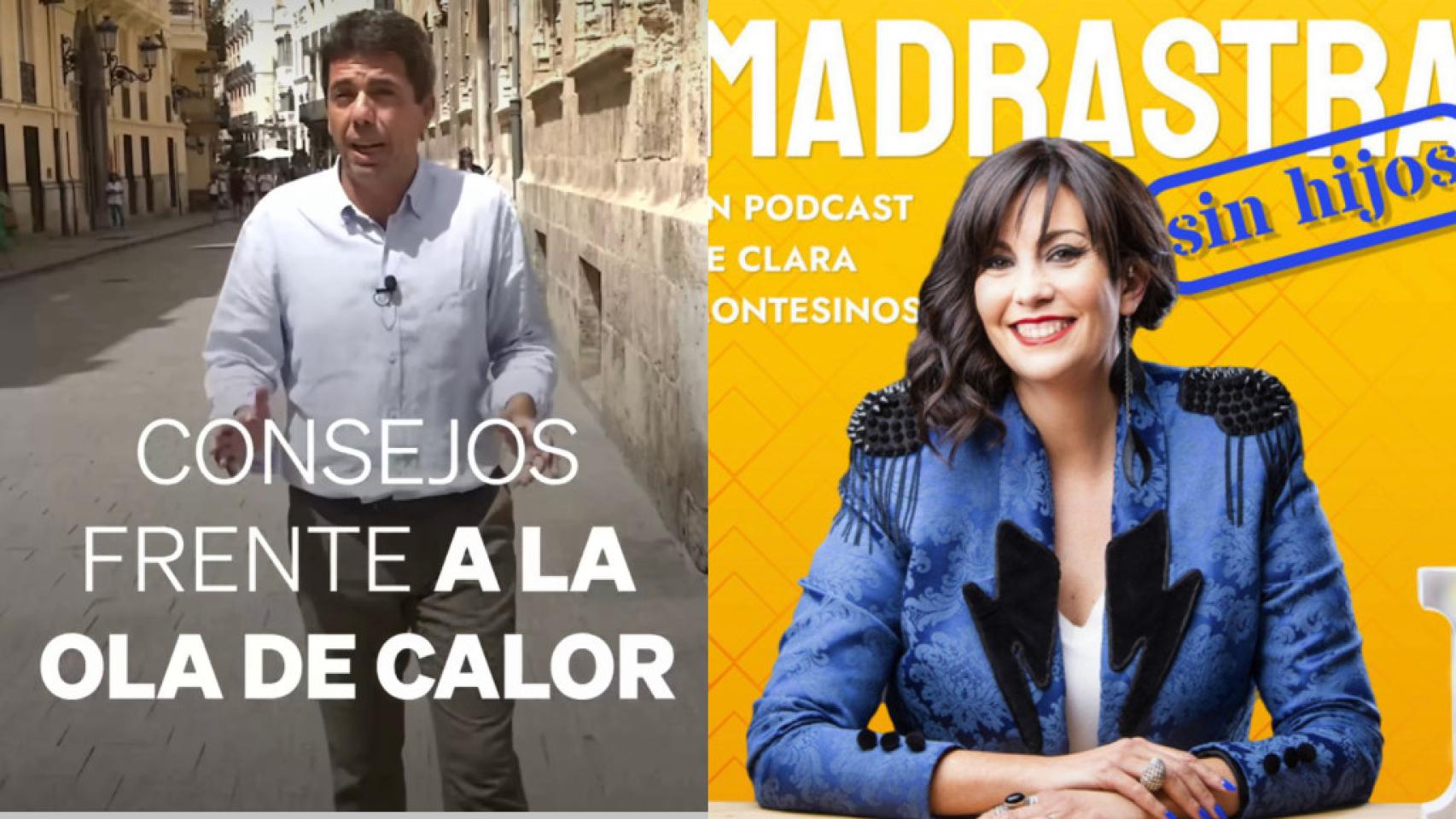Carlos Mazón y la 'podcaster' Clara Montesinos.