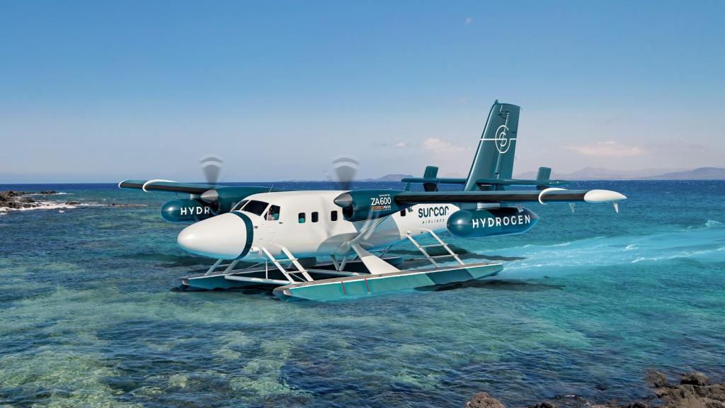 Twin Otter de Surcar con los motores de hidrógeno