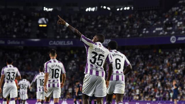 Cédric celebra su gol en el Zorrilla