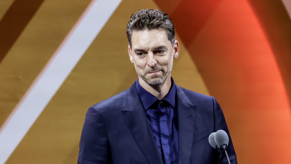 Pau Gasol, durante la ceremonia de su entrada al Hall of Fame de la NBA.