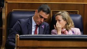 Pedro Sánchez y Nadia Calviño el pasado mes de marzo en el Congreso de los Diputados.