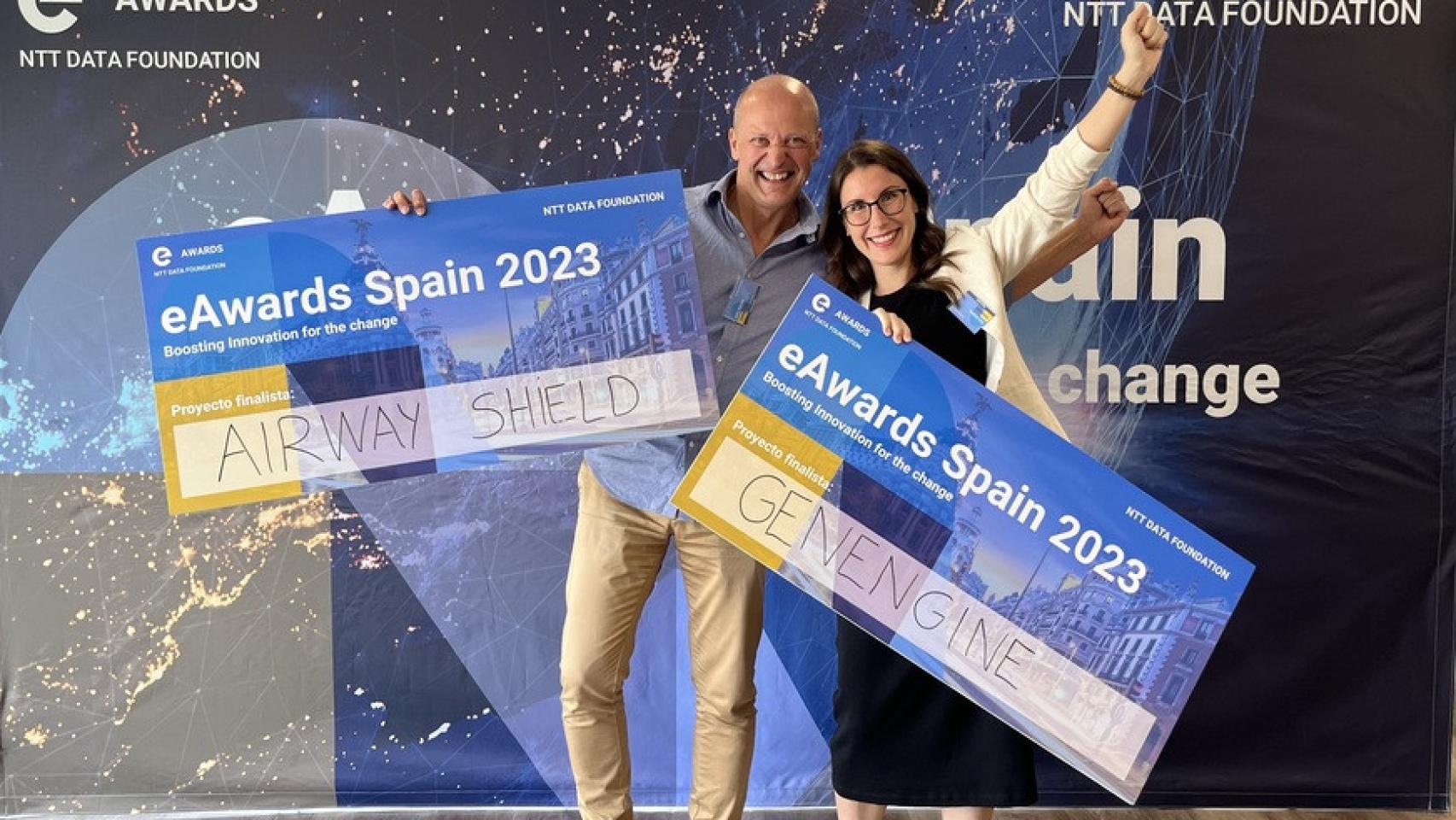 Fundadores de AirwayShield y Genengine, finalistas de los eAwards España 2023 de la Fundación NTT Data