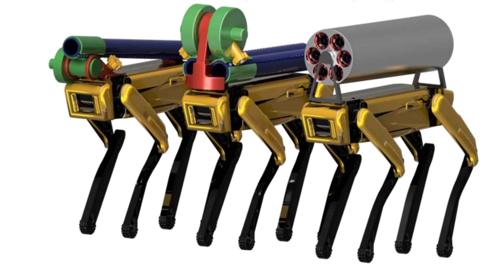 Equipo de perforación con borebots sobre los robots de Boston Dynamics
