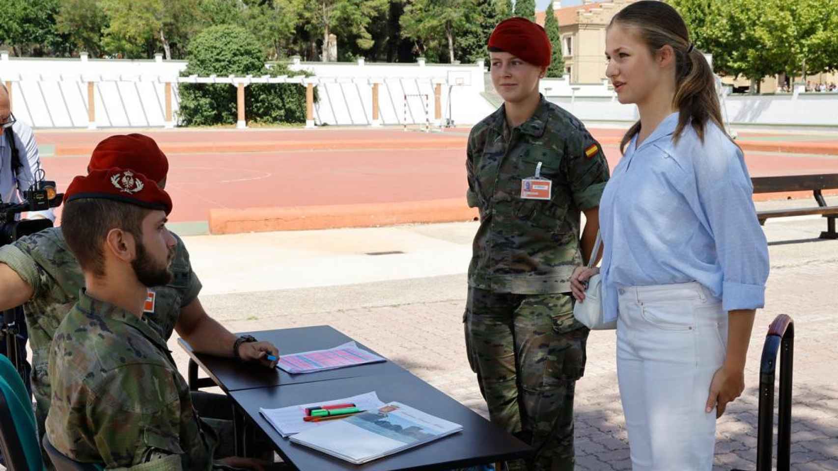 Leonor, en su primer día de instrucción en el Ejército.