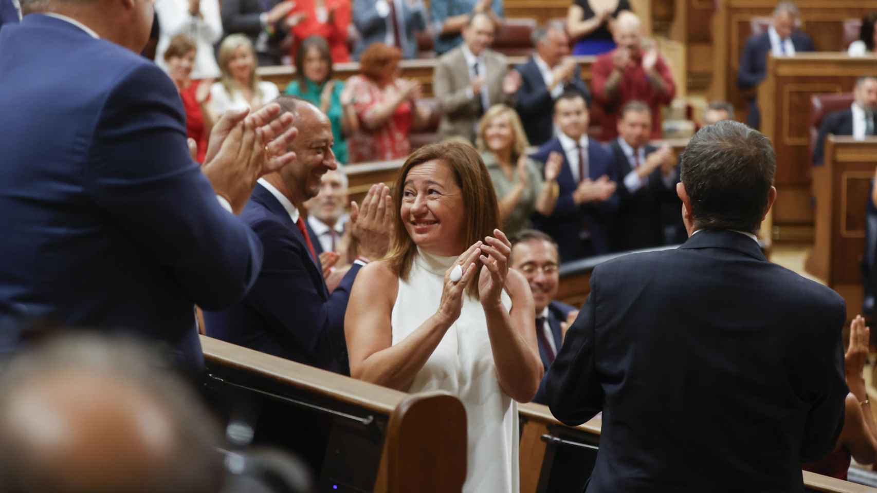 La nueva presidenta del Congreso, Francina Armengol, este jueves tras ser elegida presidenta de la Cámara Baja.