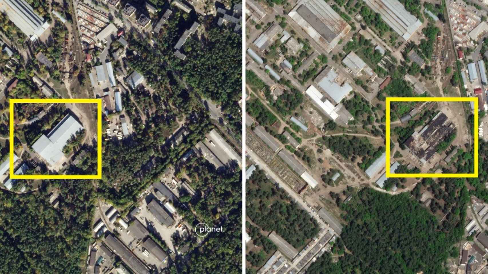 Este edificio militar fue alcanzado por los rusos el pasado año cerca de Kiev. Obtuvieron sus coordenadas de fuentes abiertas, después de que una TV emitiera un reportaje sobre su interior.